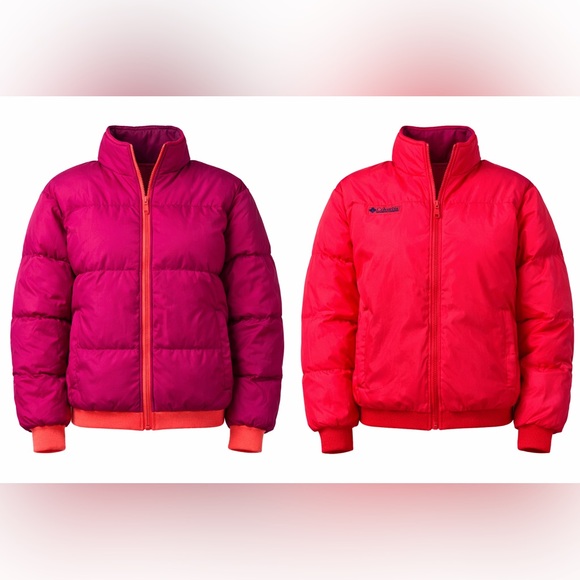 Columbia Jackets & Blazers - Vintage 1990s Columbia Reversible Down Puffer Jacket Pink Purple L